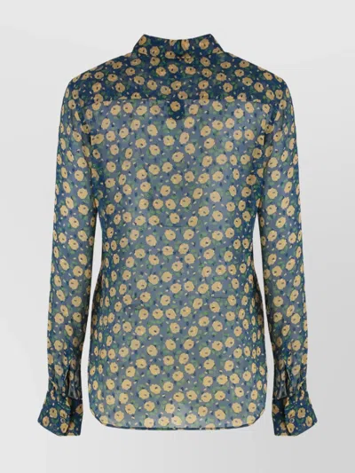 Aspesi Floral Print Long Sleeve Shirt In Multi
