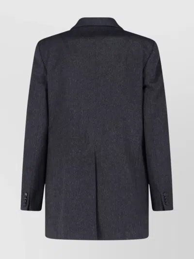 Tagliatore Double-breasted Tailored Jacket Front Pockets In Blue