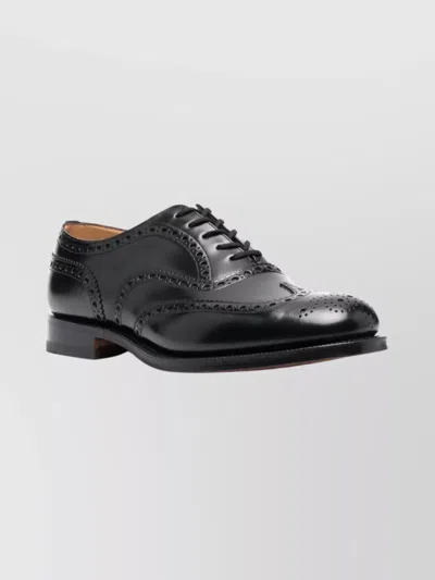 Church's Brogues With Almond Toe And Decorative Stitching In Black