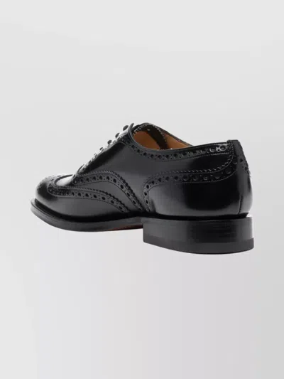 Church's Brogues With Almond Toe And Decorative Stitching In Black