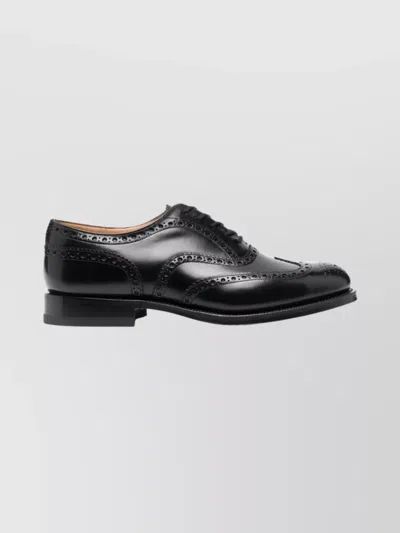 Church's Brogues With Almond Toe And Decorative Stitching In Black