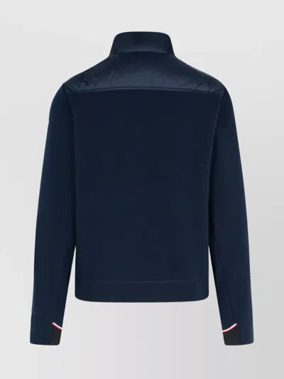 Moncler Grenoble Quilted Zip Up Cardigan In Navy Blu In Blue