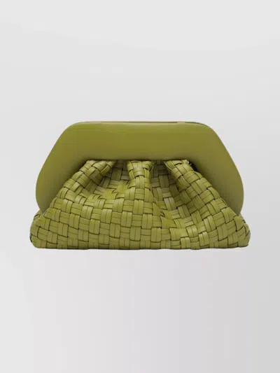 Themoirè Braided Tia Clutch Bag With Rectangular Frame In Green