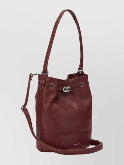 Zanellato Textured Leather Shoulder Bags With Adjustable Strap In Burgundy