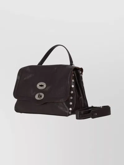 Zanellato Structured Shoulder Bag Featuring Top Handle In Brown