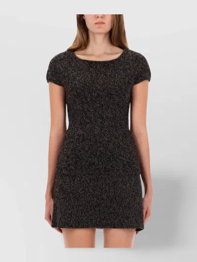 Our Legacy Textured Multicolored Knit Top In Superfine Wool In Black