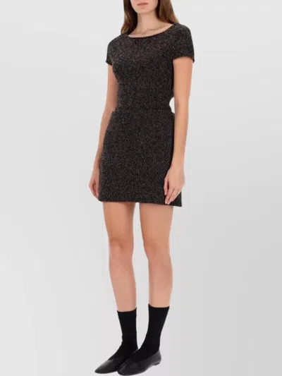 Our Legacy Textured Multicolored Knit Top In Superfine Wool In Black