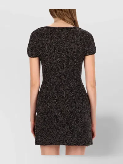 Our Legacy Textured Multicolored Knit Top In Superfine Wool In Black