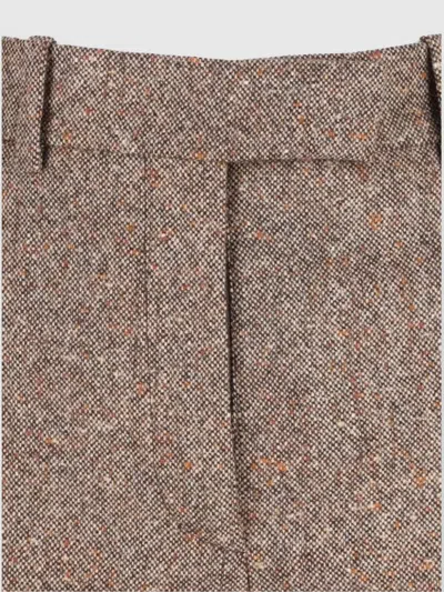 Valentino High Waist Wide Leg Trousers With Pleats In Multi