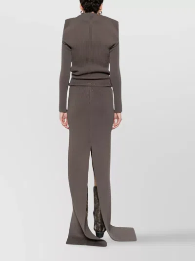 Rick Owens Off-the-shoulder Knitwear Front Slit In Brown
