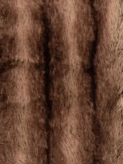 Drhope Eleventy Short White Dress With Long Sleeves In Brown