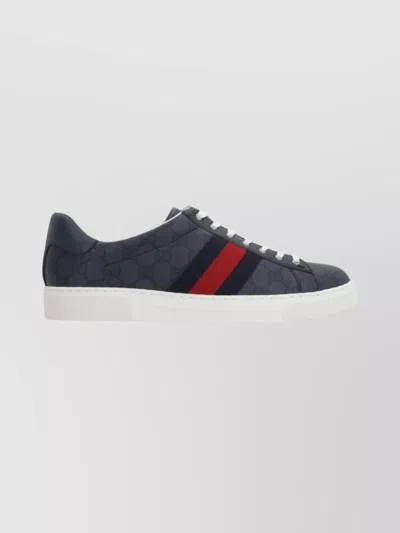 Gucci Ace Style Sneakers With Signature Web Detailing In Blue