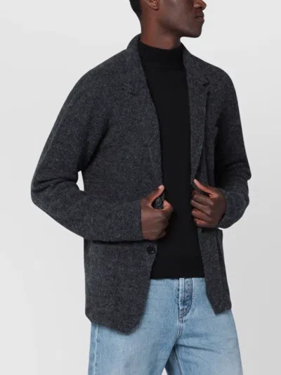 Roberto Collina Anthracite Grey Jacket-style Cardigan In Black