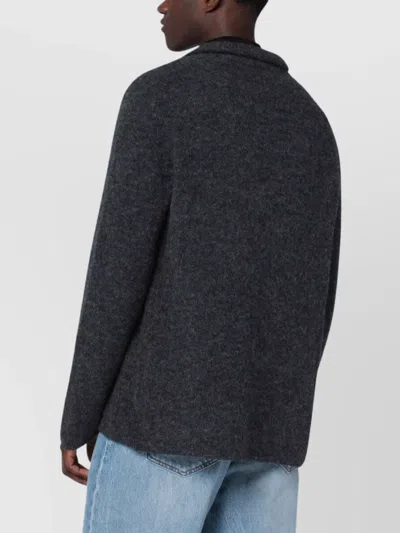 Roberto Collina Anthracite Grey Jacket-style Cardigan In Black