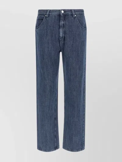 Namacheko Slim Fit Denim Trousers With Pockets And Loops In Blue
