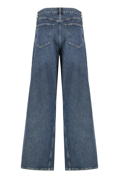 Agolde Jeans A Gamba Larga Twist In Blue