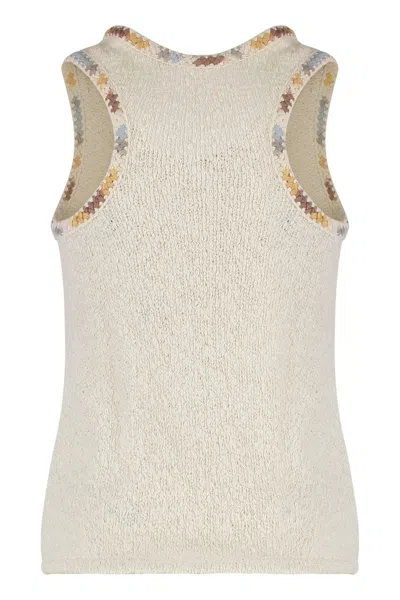 Kristina Ti Cotton Knitted Top In White