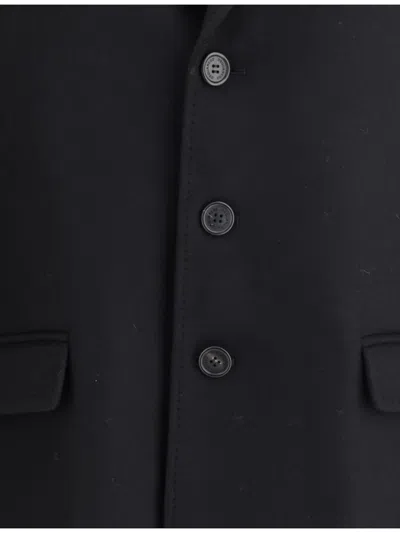 Dsquared2 Single-breasted Midi Coat With Monogram Lining In Black