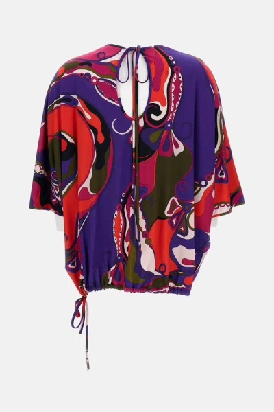 Pucci Satin Jersey Blouse In Multi