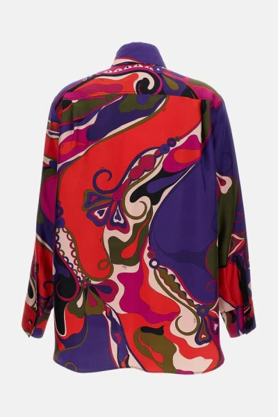 Pucci Orchid Print Shirt In Multi