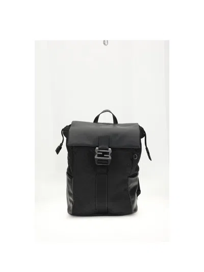 Fendi Men Nylon Flux Backpack In Black