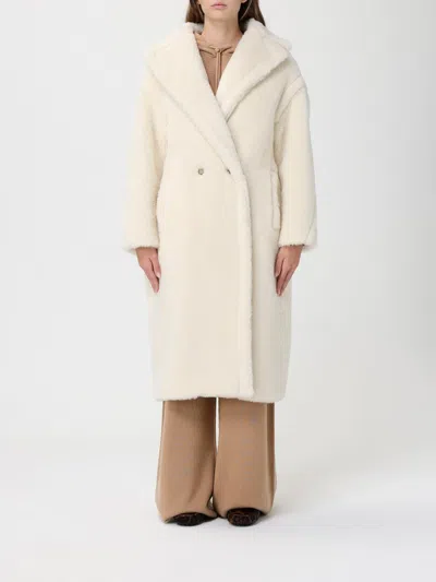 Max Mara Fur Coat  Woman Color White In White