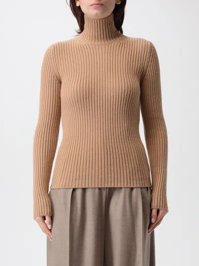 Max Mara Wool And Cashmere Turtleneck Sweater In Gold