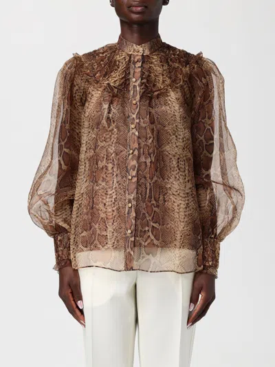 Zimmermann Hypnotic Smocked Blouse In Brown
