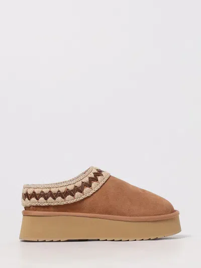 Mou Clog Platform In Savana Color Suede In Brown