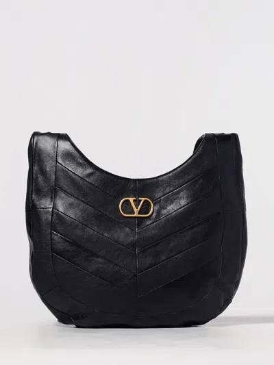 Valentino Hoboho Small Shoulder Bag With Studded Strap In Black