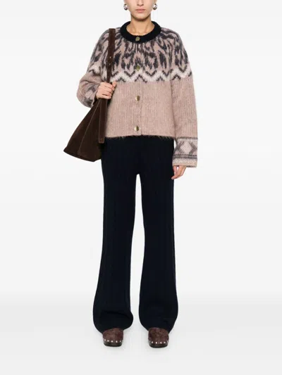 Forte Forte Long Sleeve Patterned Knitwear Cardigan In Multi