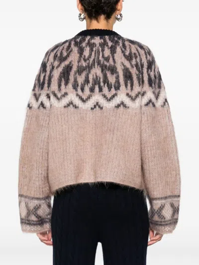 Forte Forte Long Sleeve Patterned Knitwear Cardigan In Multi