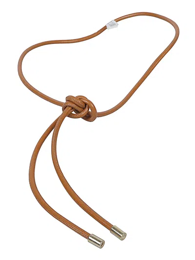 Forte Forte Adjustable Belts With Knot And Metal Tips In Brown