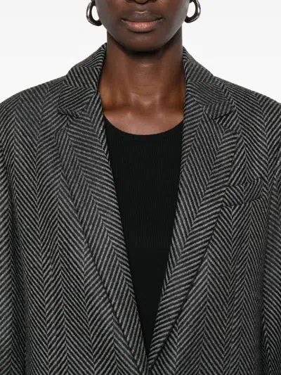 Forte Forte Herringbone Pattern Blazer Front Pockets In Multi