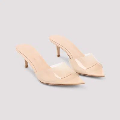 Gianvito Rossi Elle 55 Pointed Mules In Neutral
