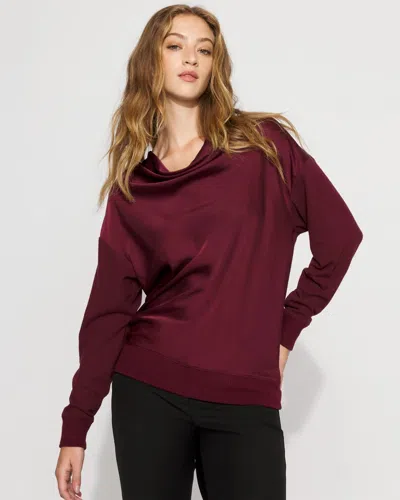 White House Black Market Satin Mix Snit Top In Red