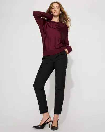 White House Black Market Satin Mix Snit Top In Red