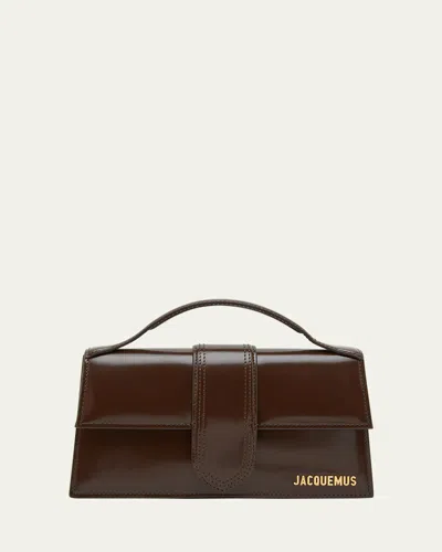 Jacquemus Le Grand Bambino Smoothed Leather Top Handle Bag In Brown