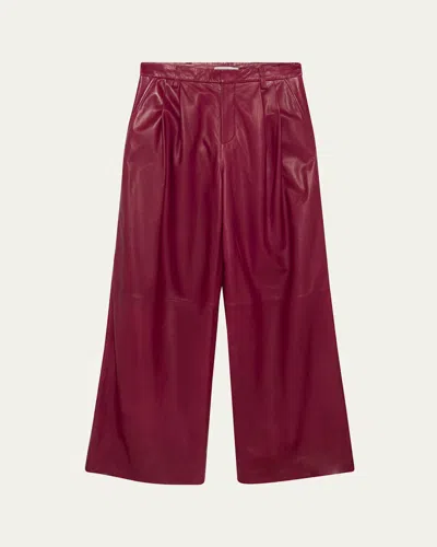 Simkhai Kobie Wide-leg Leather Pants In Red