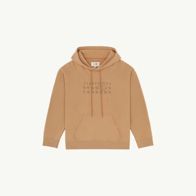 Mm6 Maison Margiela Mm6 By Maison Margiela Relaxed-fit Cotton Hoodie With Unique Graphic Print In Brown