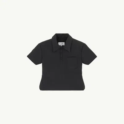 Mm6 Maison Margiela Padded Polo Top In Black