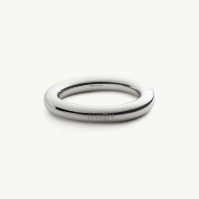 Mm6 Maison Margiela Silver Numeric Pattern Bangle Bracelet In Gray