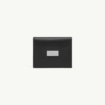 Mm6 Maison Margiela Compact Bifold Wallet In Smooth Calf Leather In Black