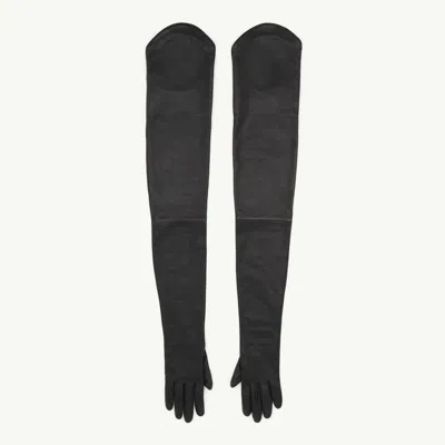 Mm6 Maison Margiela Mm6 X Agnelle Long Gloves In Black