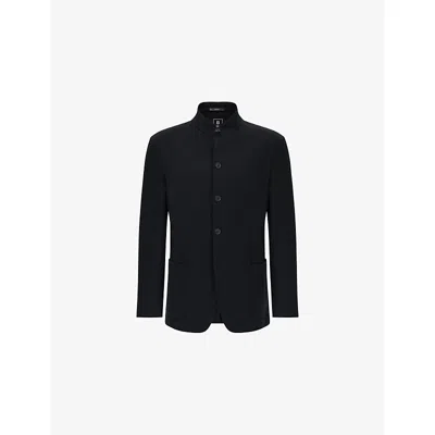 Boggi Milano Mandarin-collar Patch-pocket Blazer In Black