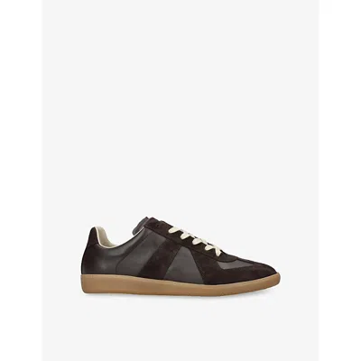 Maison Margiela Dark Brown Replica Sneakers In Black