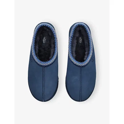 Ugg Mens Tasman Ii Suede Slippers Navy Eur 42 / 8 Uk In Blue