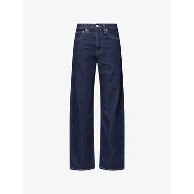 Twp Womens Indigo Resin Kent Straight-leg Denim Jeans In Blue