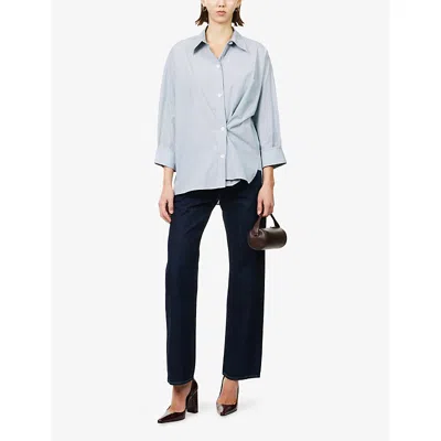 Twp Womens Indigo Resin Kent Straight-leg Denim Jeans In Blue