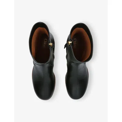 Chloé Graphic Print Ankle Boots With Platform Sole In Black